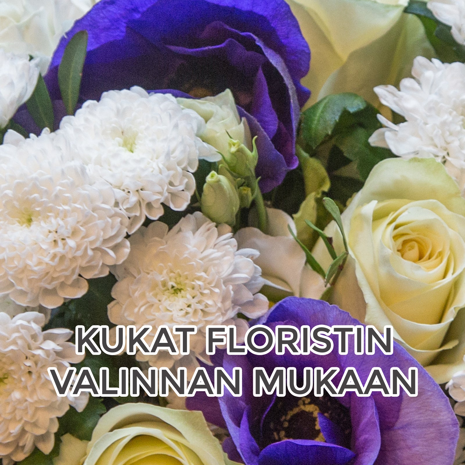 Floristin valkoista ja violettia