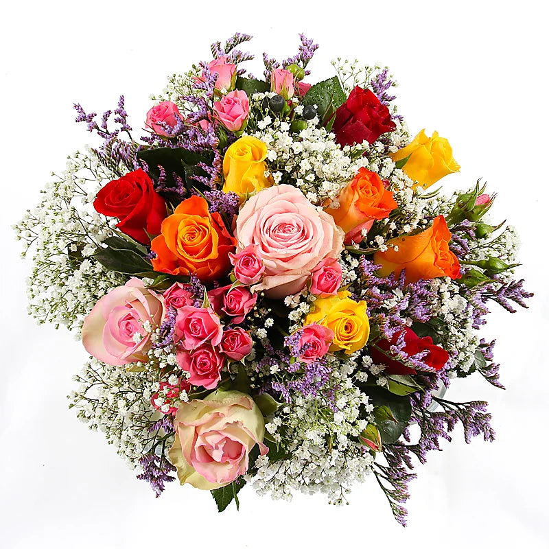 Värikäs ruusukimppu