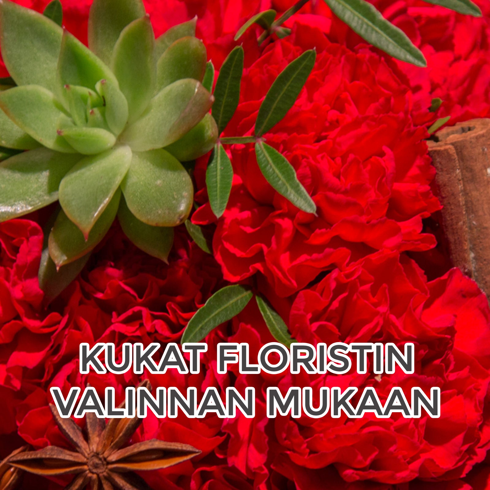 Floristin punainen joulukimppu