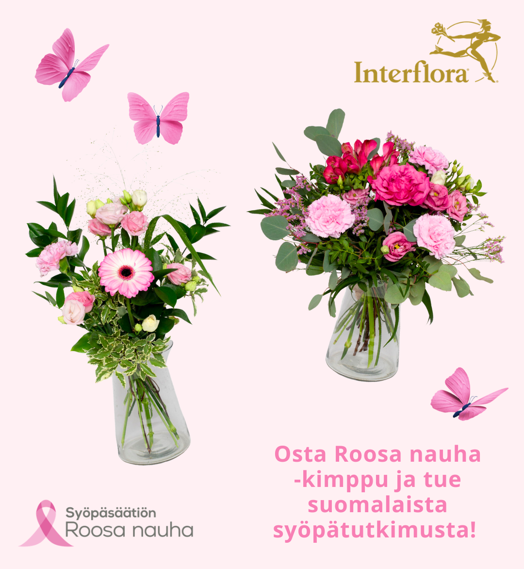 Roosa nauha -kimppu